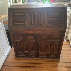 Delivery Available / Antique Mexican Style Secretary Desk 