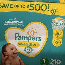 210 count size 1 pampers 