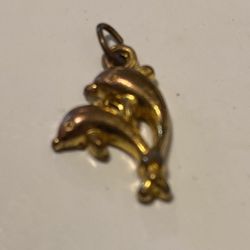 Gold Tone Costume Dolphin Pendant Charm