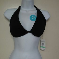 New halter Swim Top Black 34C Sun Ocean Sand.