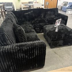 New Black Sectional 