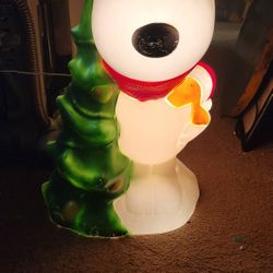 2010 Snoopy Christmas Tree Blow Mold Tested Works
