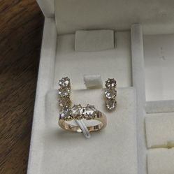 Very rare 14k antique set earring ring with 2.25 carats antique rose cut diamond one of a kind pick up only!!