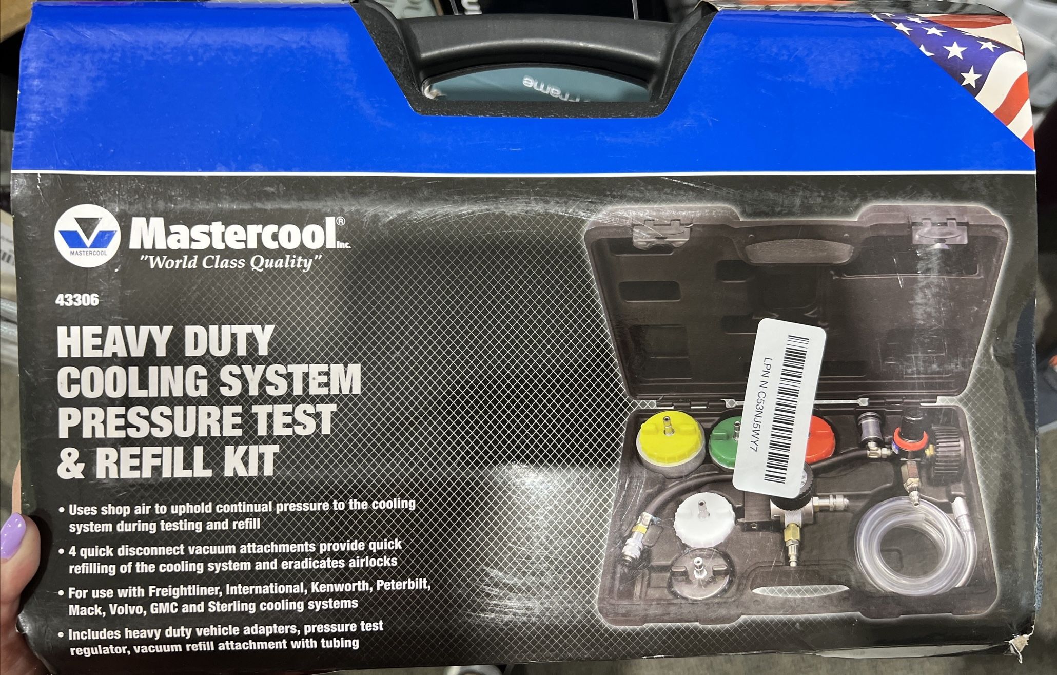 Mastercool 43306 Heavy Duty Cooling System Pressure Test and Refill Kit, 1 Pack