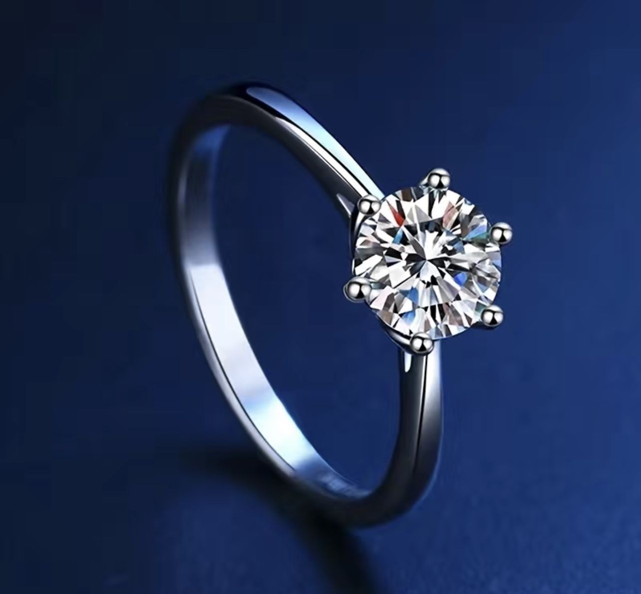 1Ct  Moissanite Engagement Ring 