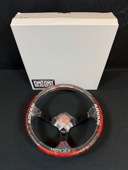 Vertex x Advan x Yokohama V2 (330mm / 13in; Leather) Deep Dish Steering Wheel #12/300