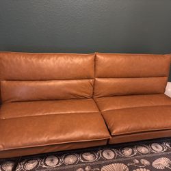 Faux Leather Futon And Foam Pad 