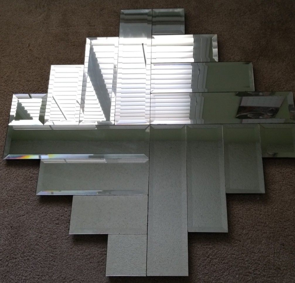 Large Sized Cross Angled Mirror - 3' 5" × 3' 5"
