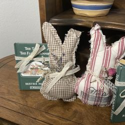 Hand made little stuffed Easter  Bunnies with Peter Rabbit Book Each set