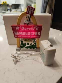 Department 56 Snow Village McDonald's Light Up The Night Sign Vintage