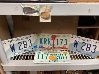 License Plates   RI. SC. Fl  