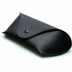 Sanglasses Eyeglasses Protective Case Ray Ban Leather soft Snap Travel Carrying Case Color Black C4