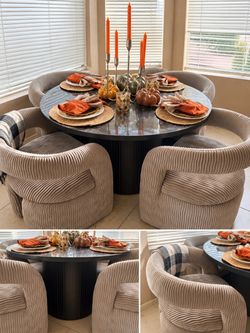 Round Dining Table Set with 4  Chairs