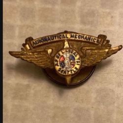 Rare Vintage Seattle Local 751 Union Lapel Hat Pin - Aeronautical Mechanics Complete