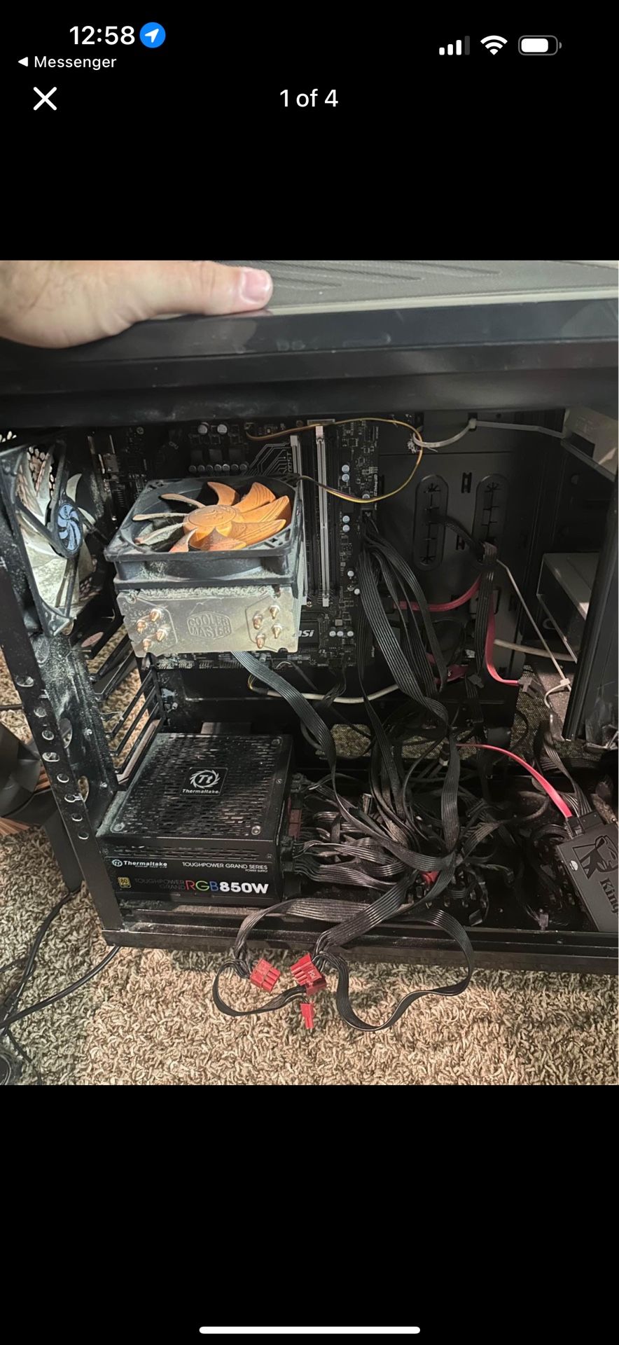 mid tower pc case with power supply ssd and motherboard cpu