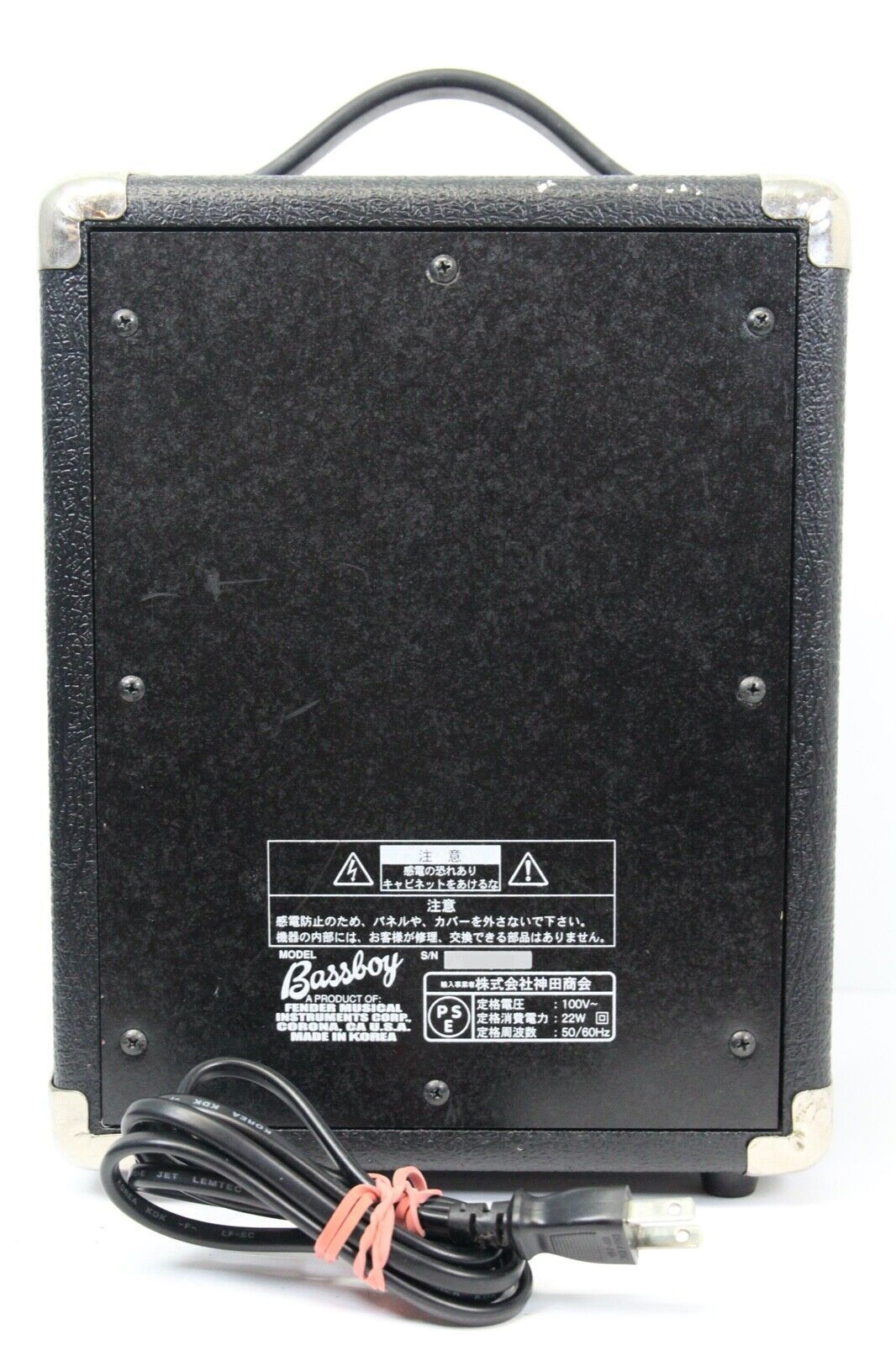 Fender Bass Boy Small Amplifier Black Amp 12x9 inch, 22W, 100V, 50