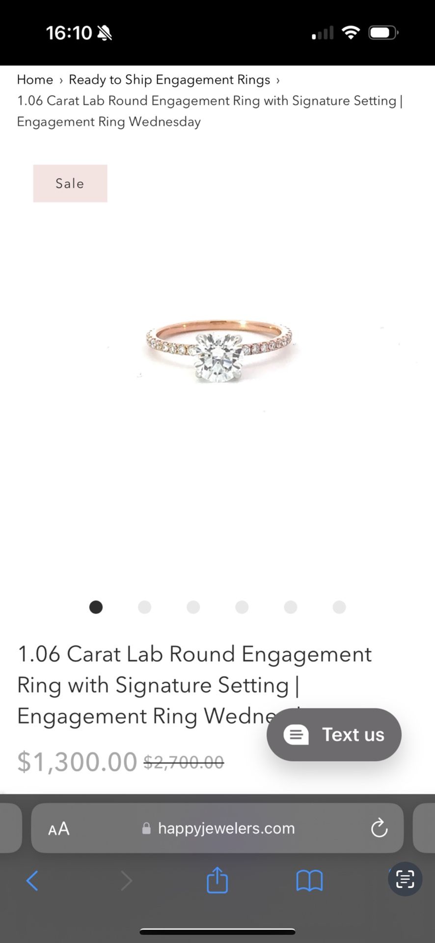 Beautiful Happy Jewelers 1.5CTTW Diamond Engagement Or Promise Ring