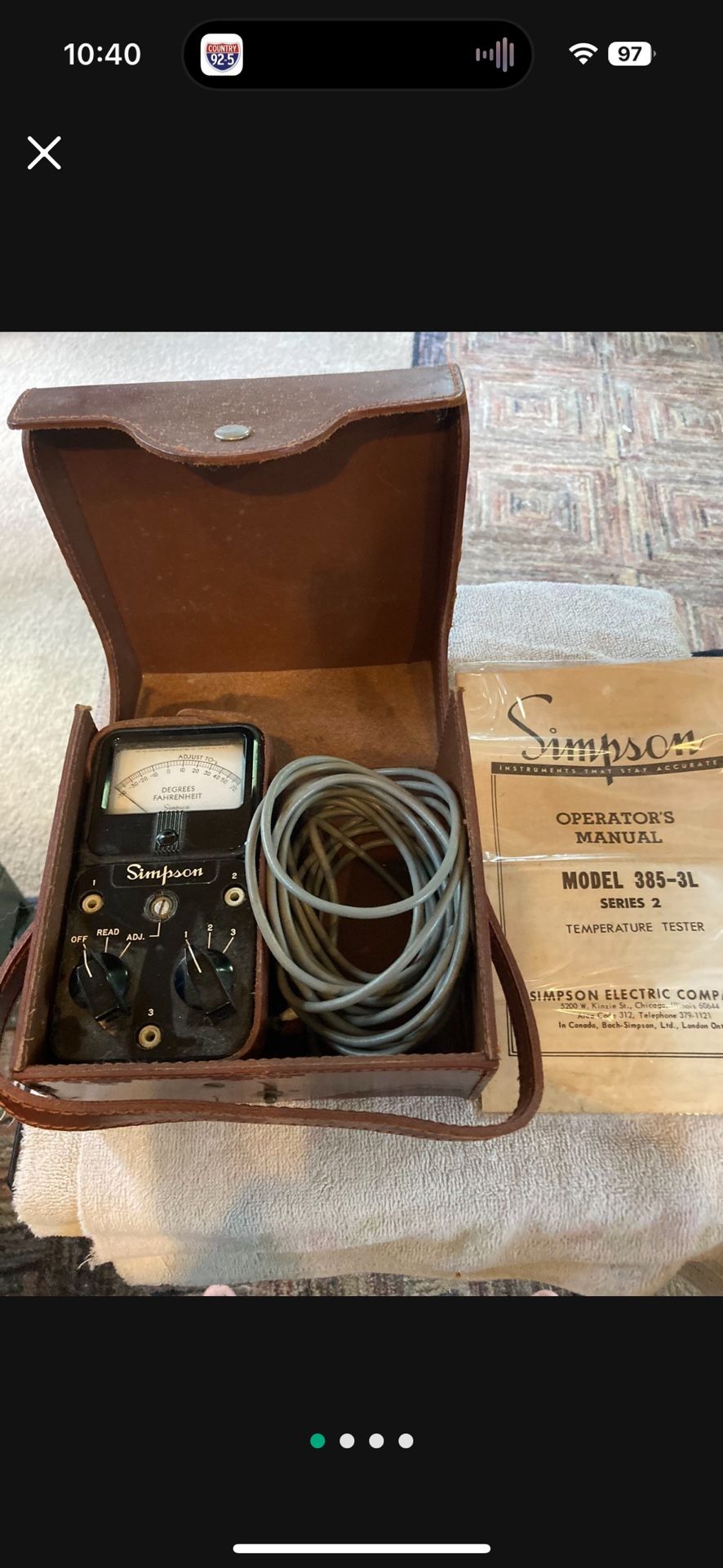 vintage Simpson Temperature Tester