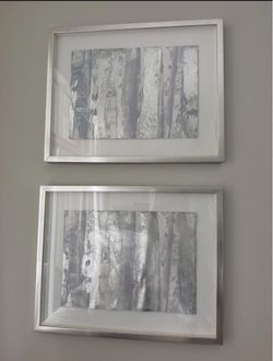 Set of 2 Framed Abstract Wall Art Pieces