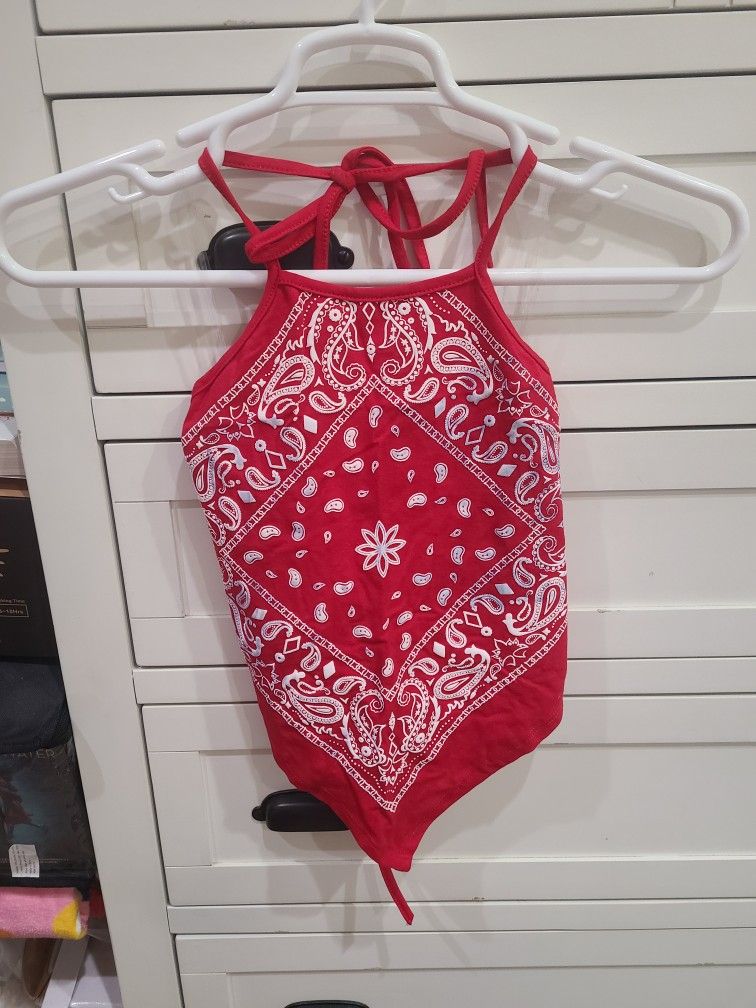 Bandana Style, Halter Top, Red.