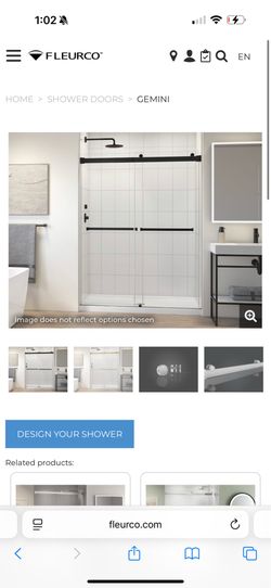 60” shower door Matte black