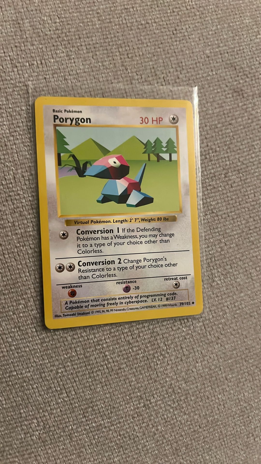 Pokemon Porygon Shadowless