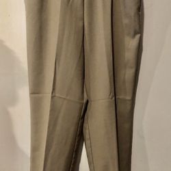 VTG 90s Olive-khaki Elastic Waist NormCore Poly Casual/Dress Pants~plus 18