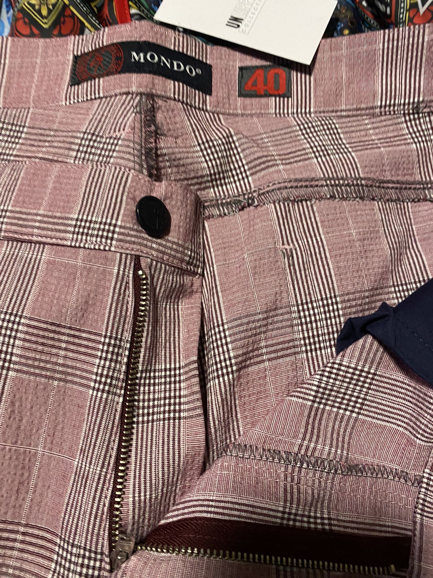 Mondo Pink 2piece Plaid Dress/Casual Suit for men very high-quality