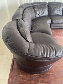 Italian brown leather sectional Couch