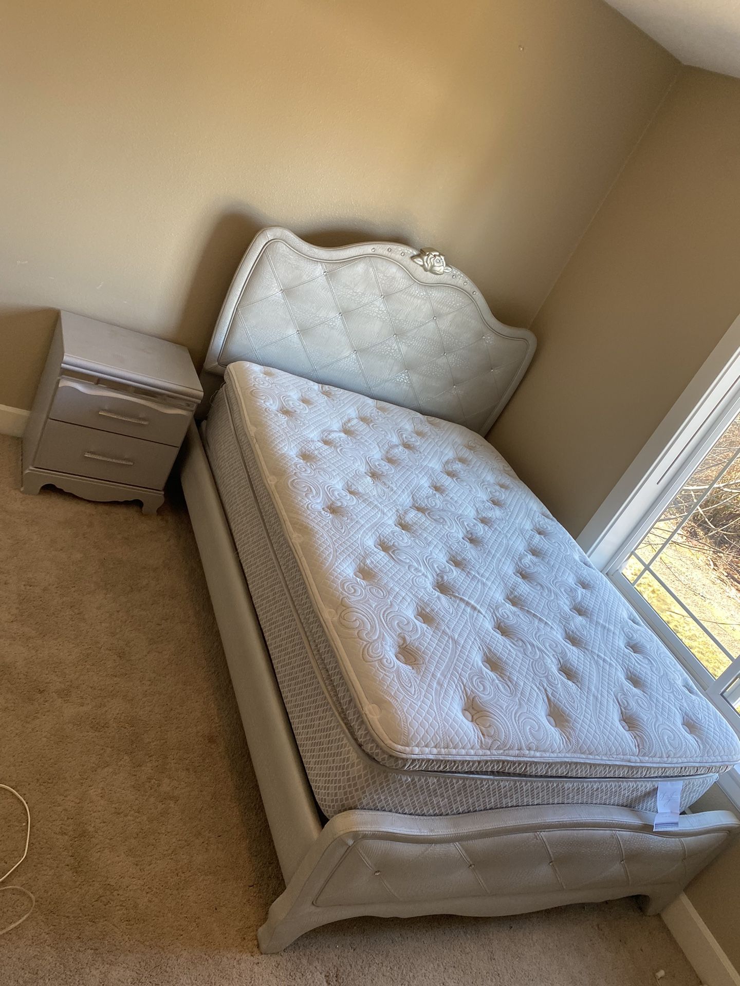 Bed Frame, Mattress, Nightstand All Included Need Gone 