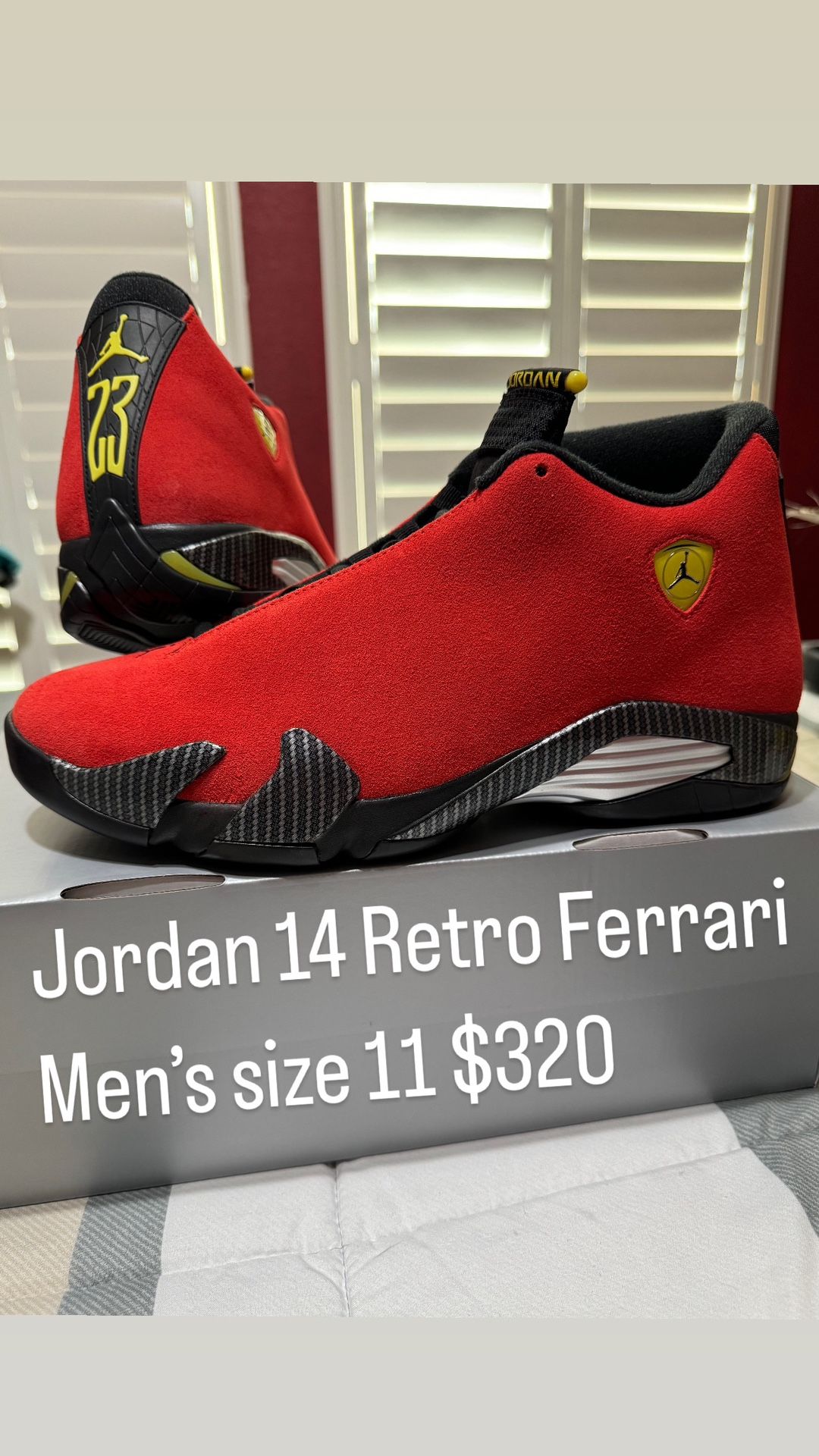 Jordan 14 Retro Ferrari Size 11
