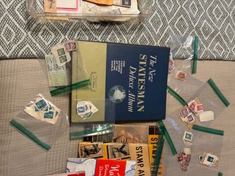 Stamp album with stamp collection