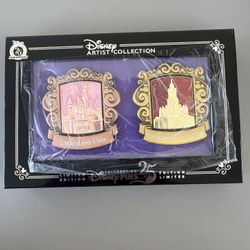 Disney Parks Artist Series Collection 2 Pin Spinner Set Limited Edition 750