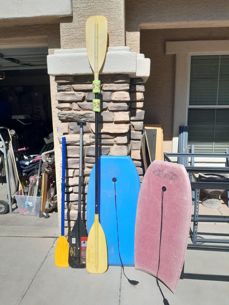 1 Or 2 Boat Oars $5-$15 Each Or 2 Different Boogie Boards $20 Each See All Photos