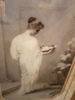 Gorgeous Victorian Woman Framed Print in Gold Decorative Frame