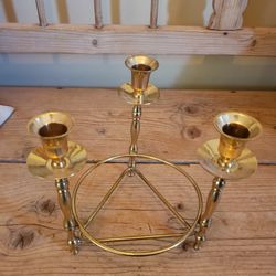 3 Way Vintage Brass Candlestick