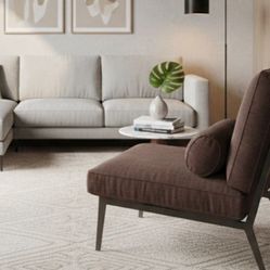 Modern designer low-back accent chair brown