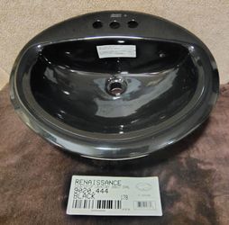 American Standard Renaissance Black Drop-In Sink 20x17 – NOS 9020.444