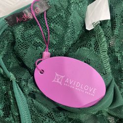 Avidlove Plus Size Lingerie for Women Halter Deep V Lace Bodysuit Teddy