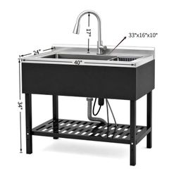 Stainless Steel Freestanding Utility Sink
