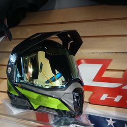 Dual Sport Motorcycle Helmet with Iridium Visor size large special summer deal