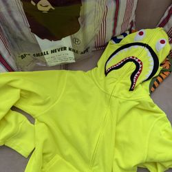 Bape Neon Shark Zip Up Hoodie Large