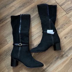 New! Karen Scott Buckled Zip Dress Boots Size 9