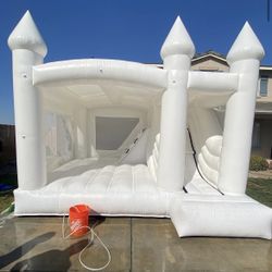 White Bounce House Slides