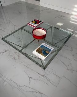 Modern Glass and chrome coffee tabl