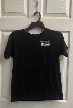 Brand new Girls black “Find your Happy Tee” size L