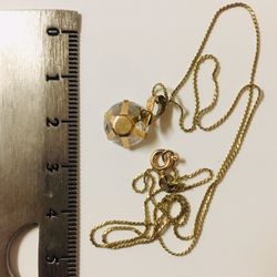 2 C zirconia 10 k gold pendent With Chain