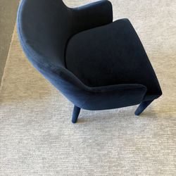 Article Blue Velvet Dining Arm Chair, New