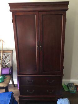Cherry Wood Armoire TV Cabinet