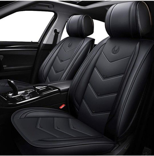 OASIS AUTO Car Seat Covers Accessories Full Set Premium Nappa Leather Cushion Protector Universal Fit for Most Cars SUV Pick-up Truck, Automotive Vehi